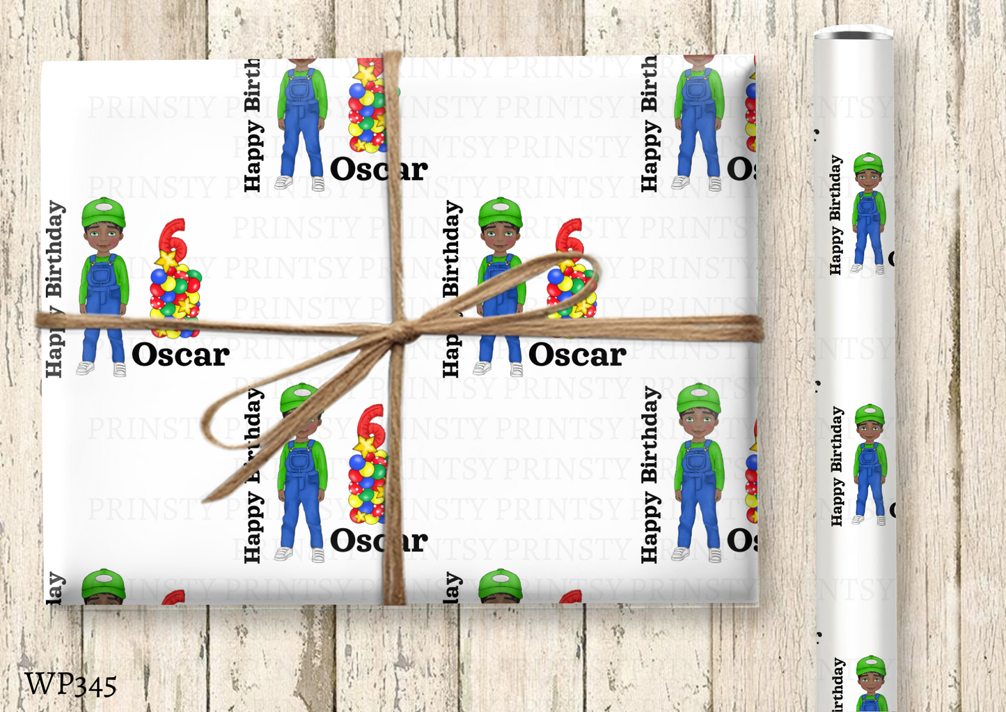 Green and Red Dungarees Dude Wrapping Paper
