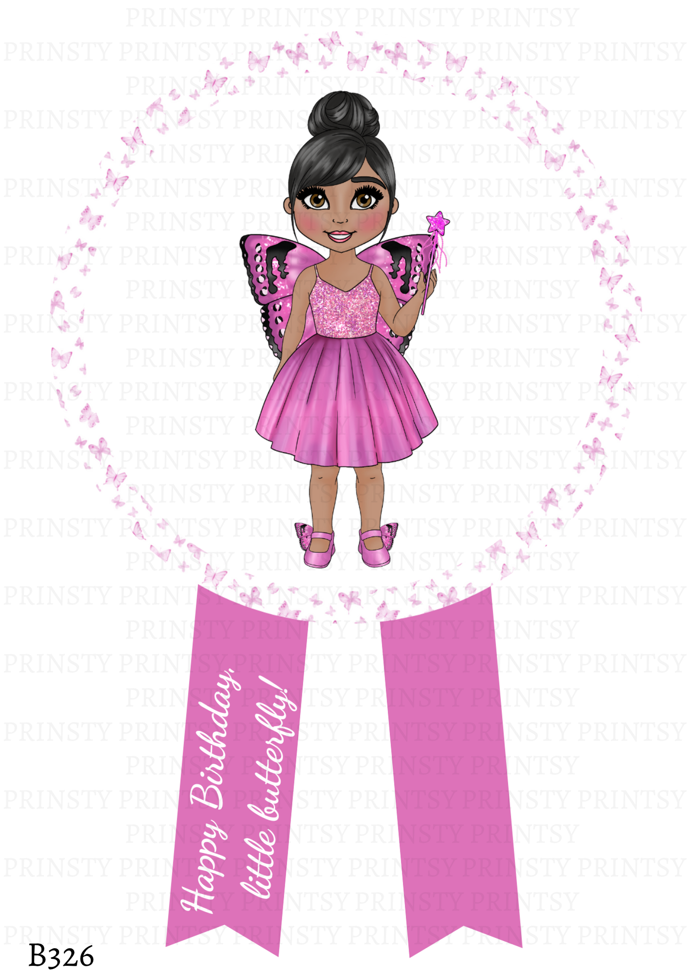 Pink Butterfly Dolly Badge