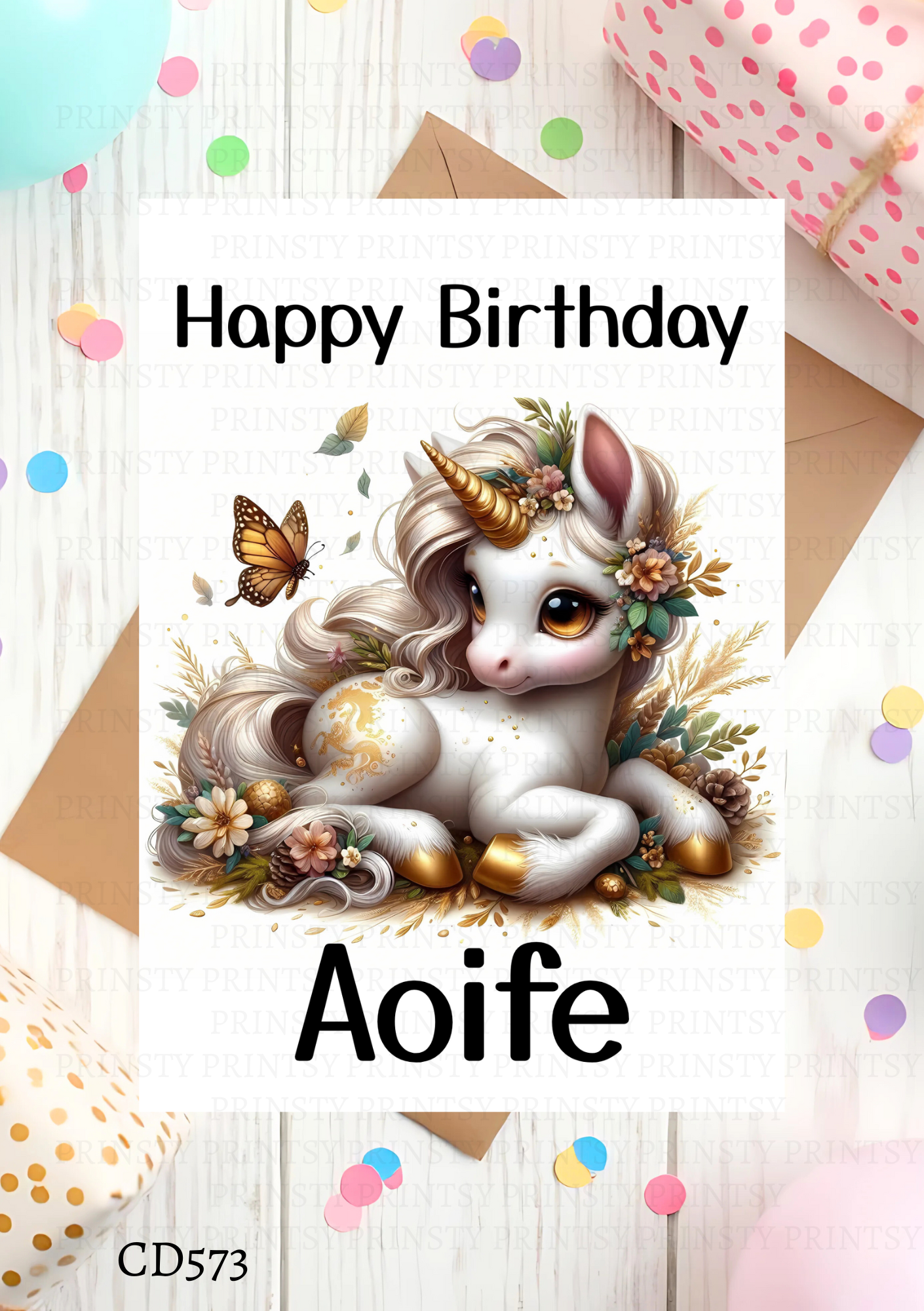 Autumn Unicorn Celebration Card