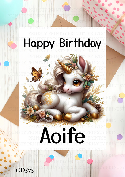 Autumn Unicorn Celebration Card