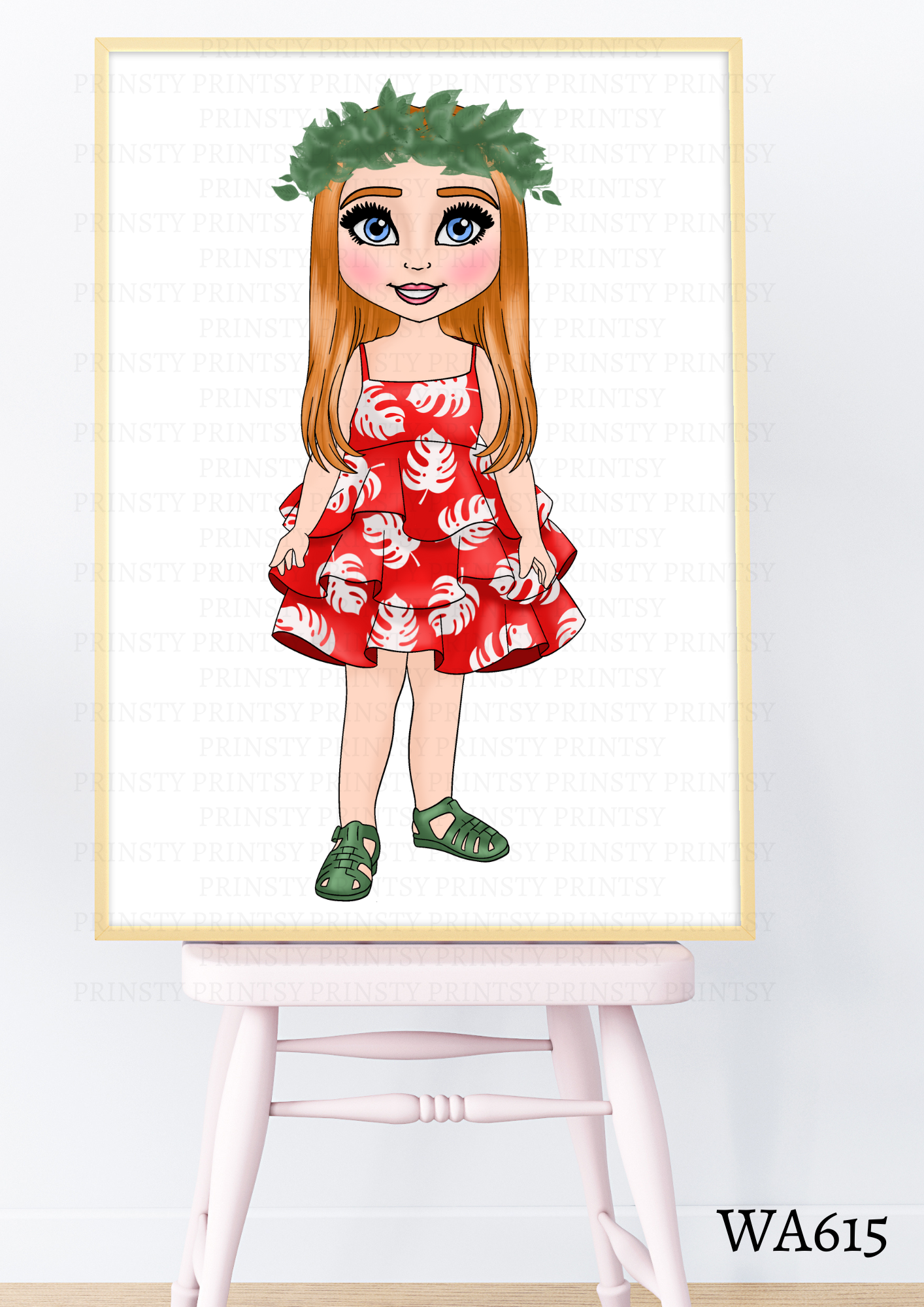 Red Hawaiian Dolly Wall Art