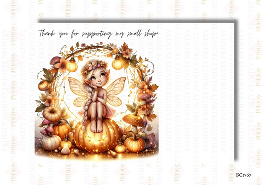 Cute Autumn Fairy Bow Card
