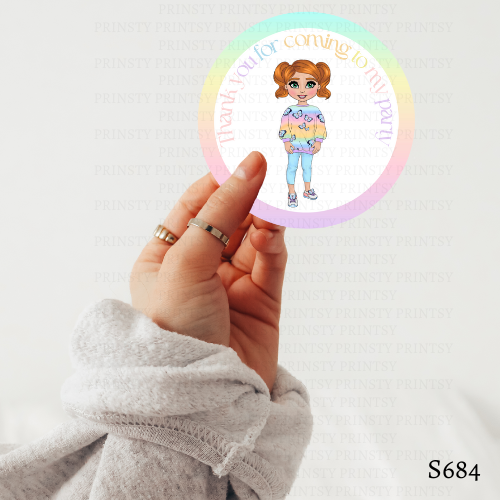 Butterfly Dolly Birthday Sticker Sheet