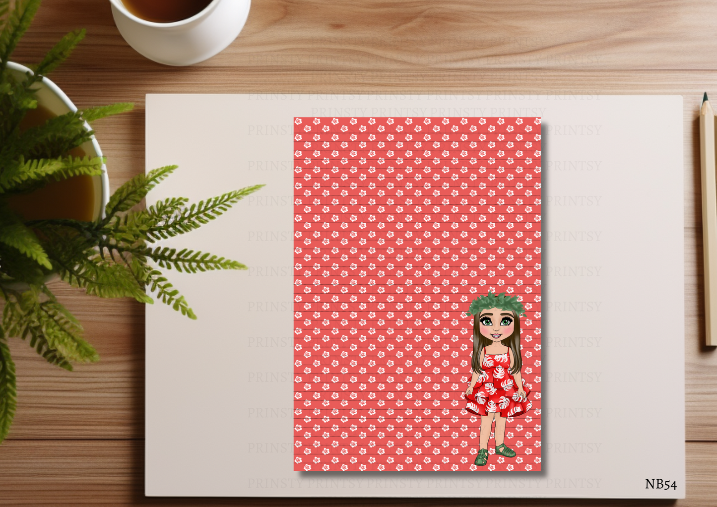 Red Hawaiian Dolly Note Book