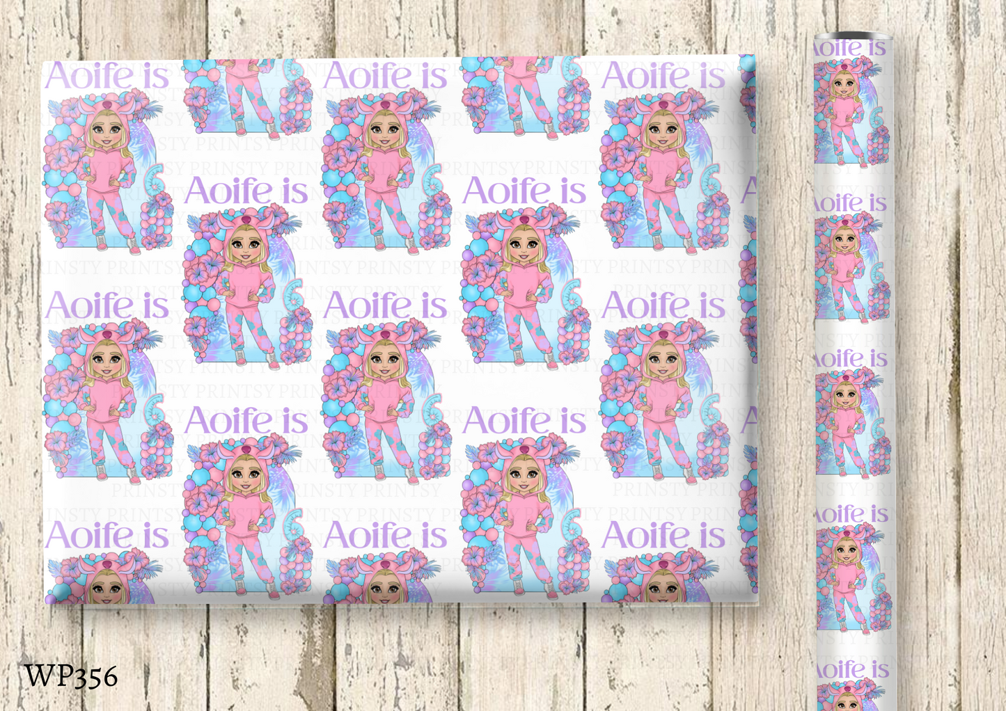 Pink Hawaiian Dolly Wrapping Paper