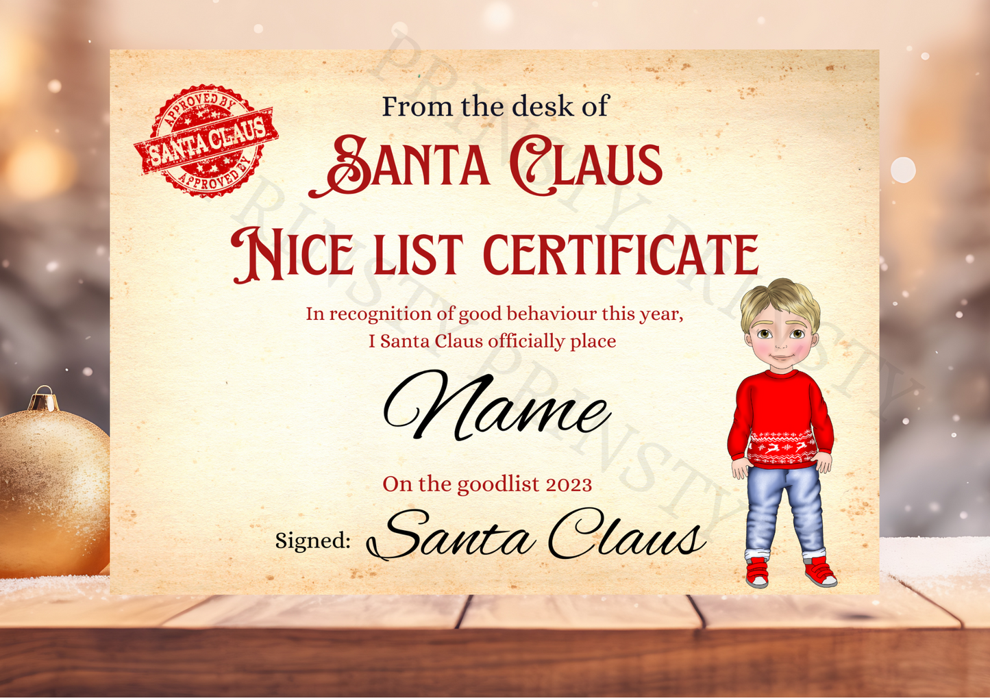 Dolly & Dude Nice List Certificate