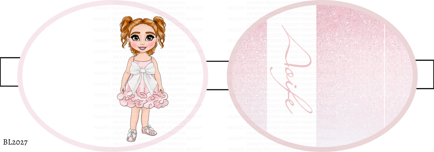 Pink & White Bow Dolly Bow Loop