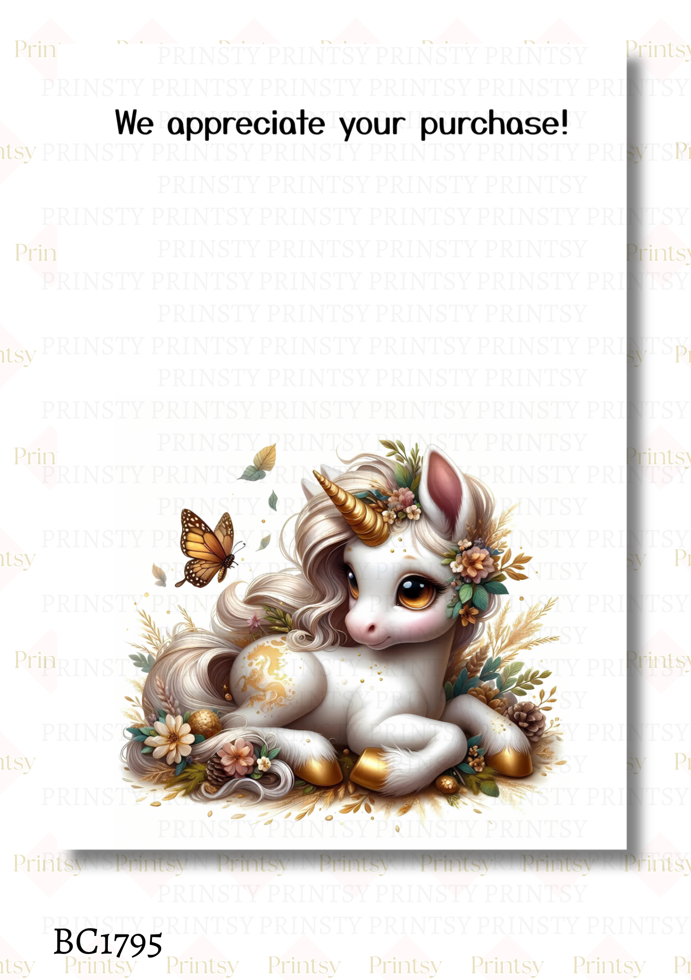 Autumn Unicorn Bow Card