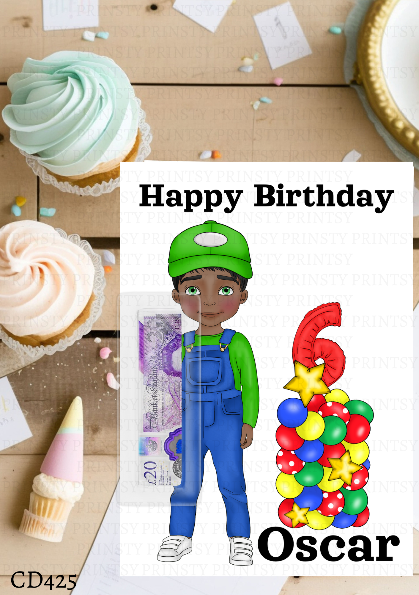 Green and Red Dungarees Dude Money Card