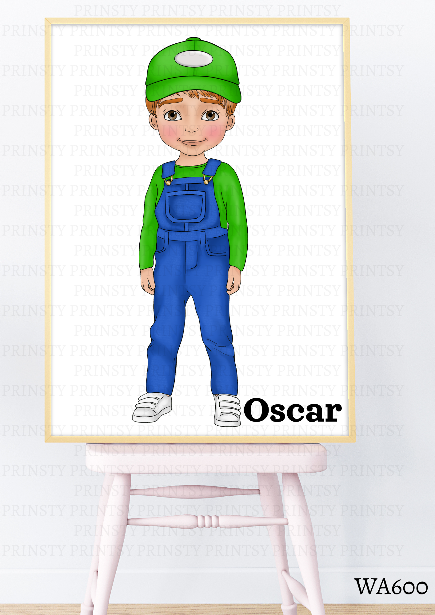 Green and Red Dungarees Dude Wall Art