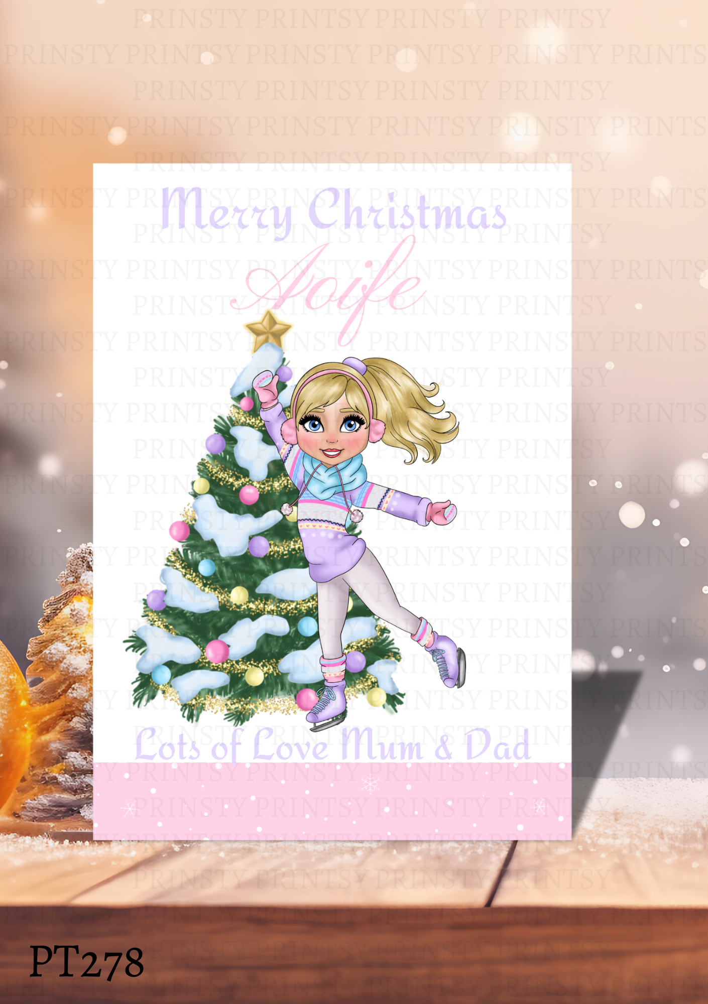 Ice Skating Dolly Card