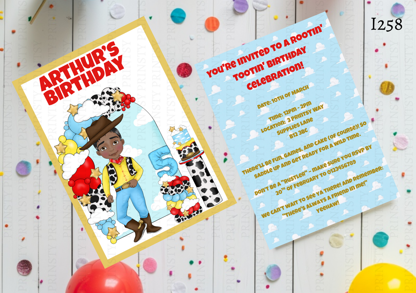 Toy Land Dude Invite