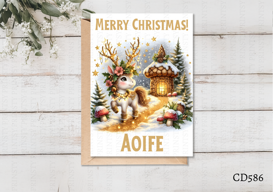 Christmas Unicorn Celebration Card