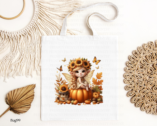 Sunflower Autumn Fairy Tote Bag