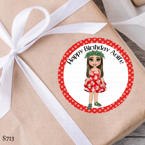 Red Hawaiian Dolly Sticker Sheet