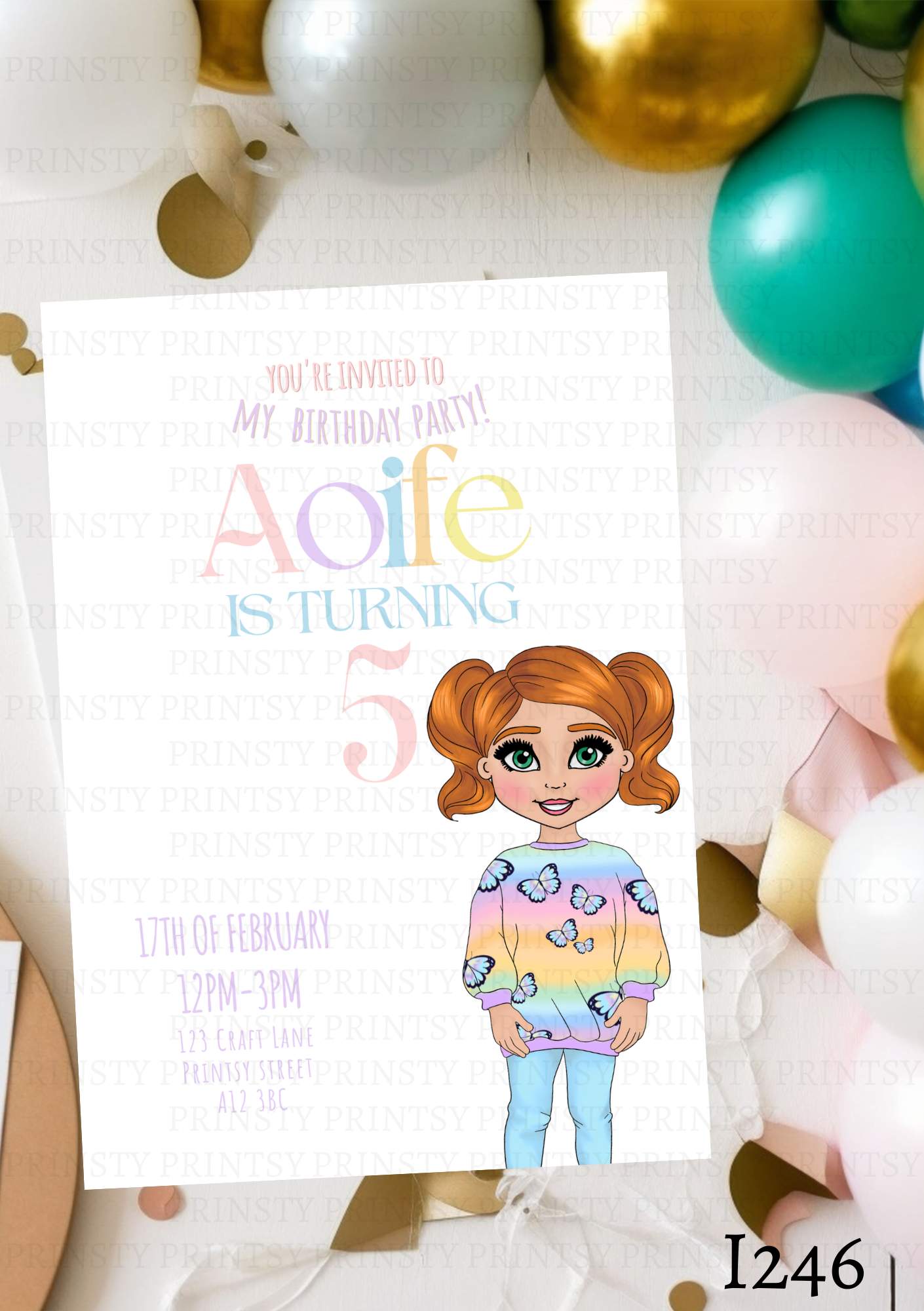 Butterfly Dolly Invite