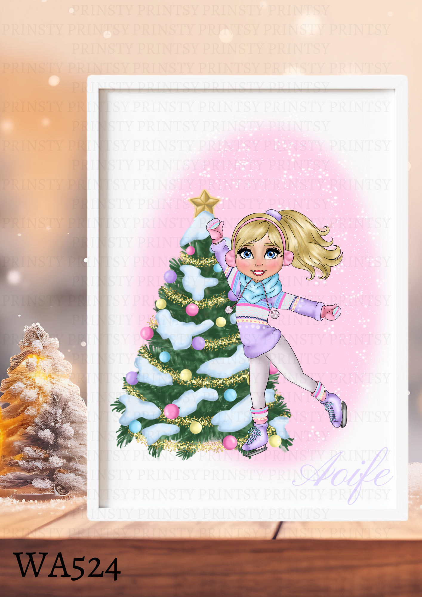 Ice Skating Dolly Wall Art