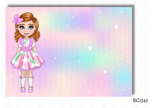 Rainbow Dolly Bow Card