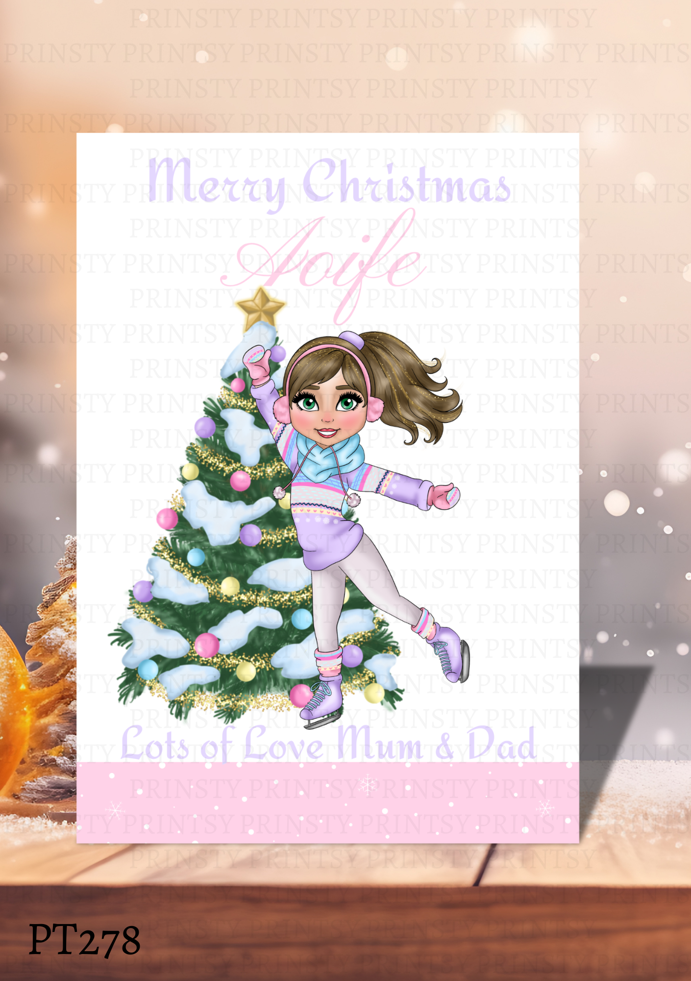 Ice Skating Dolly Card