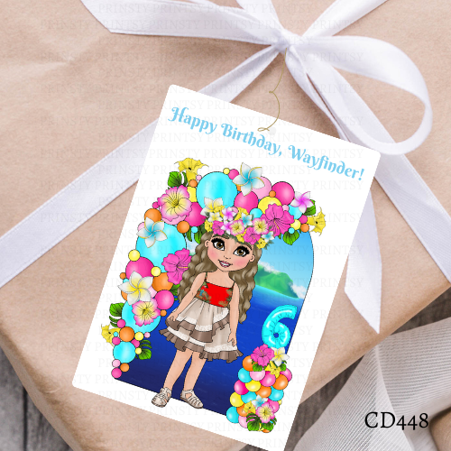 Polynesian Dolly Bunting Gift Label