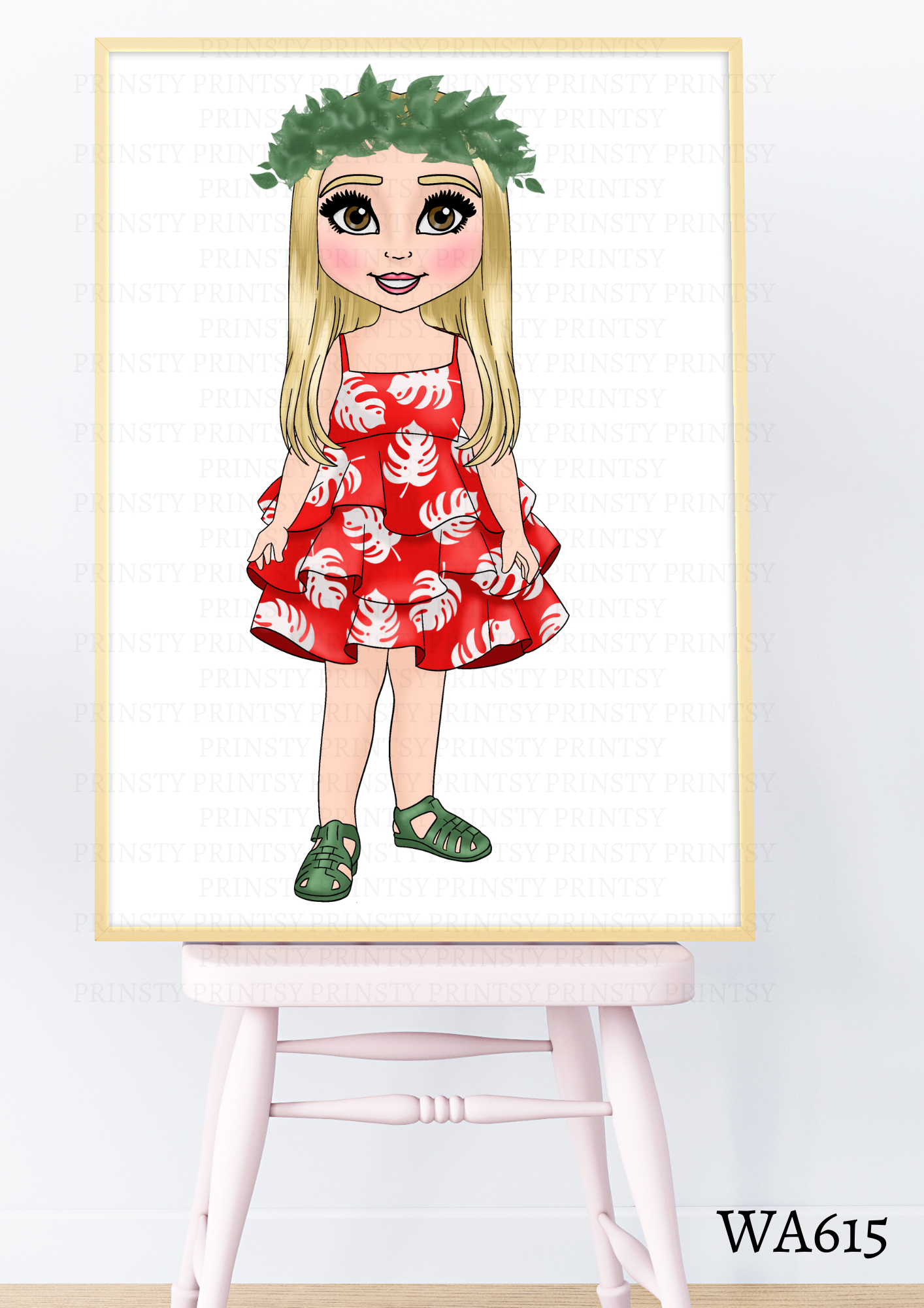 Red Hawaiian Dolly Wall Art