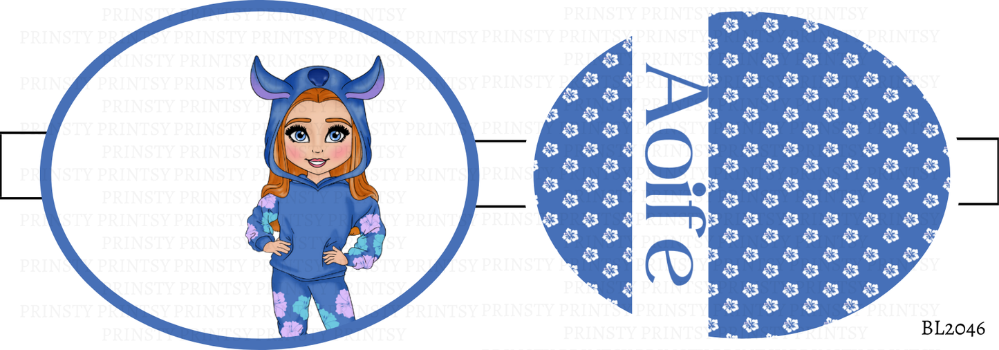 Blue Hawaiian Dolly Bow Loop