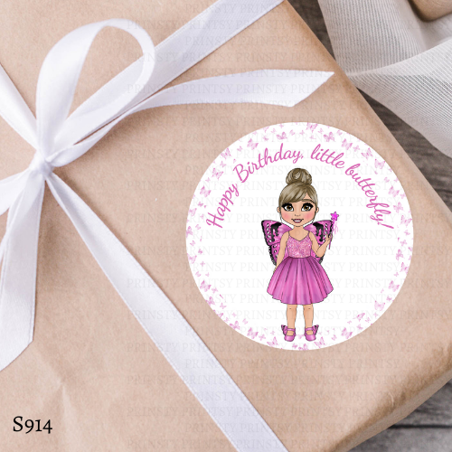 Pink Butterfly Dolly Sticker Sheet