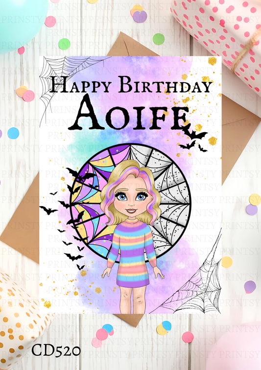 Spooky & Kooky Dolly Celebration Card