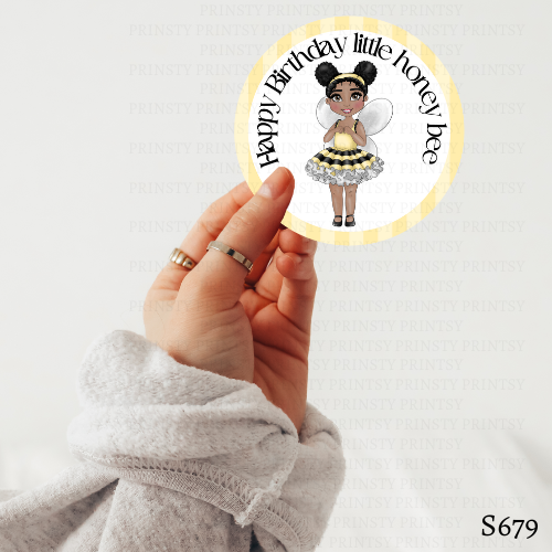 Little Honey Bee Dolly Birthday Sticker Sheet