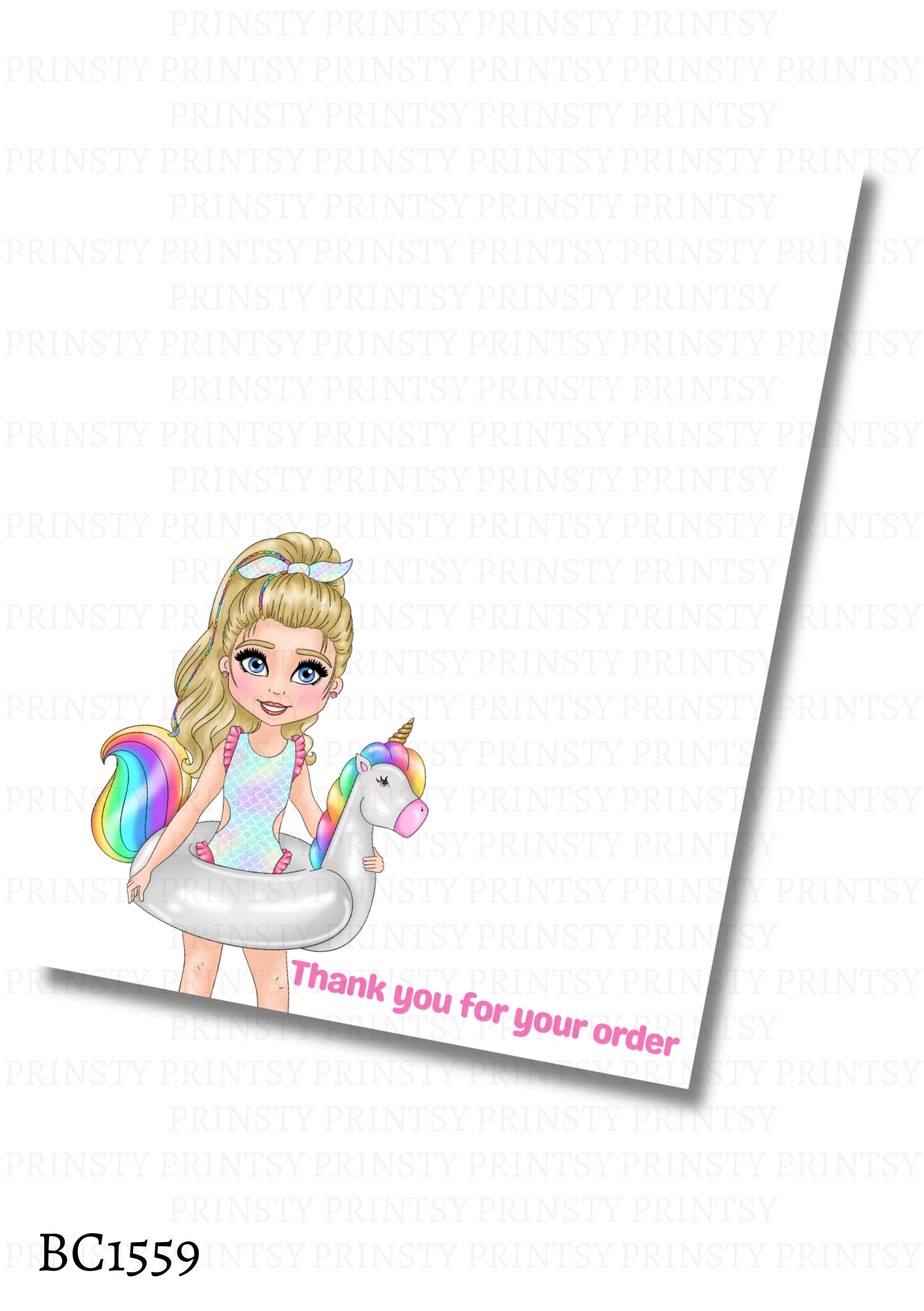 Pool Party Dolly Bow Card