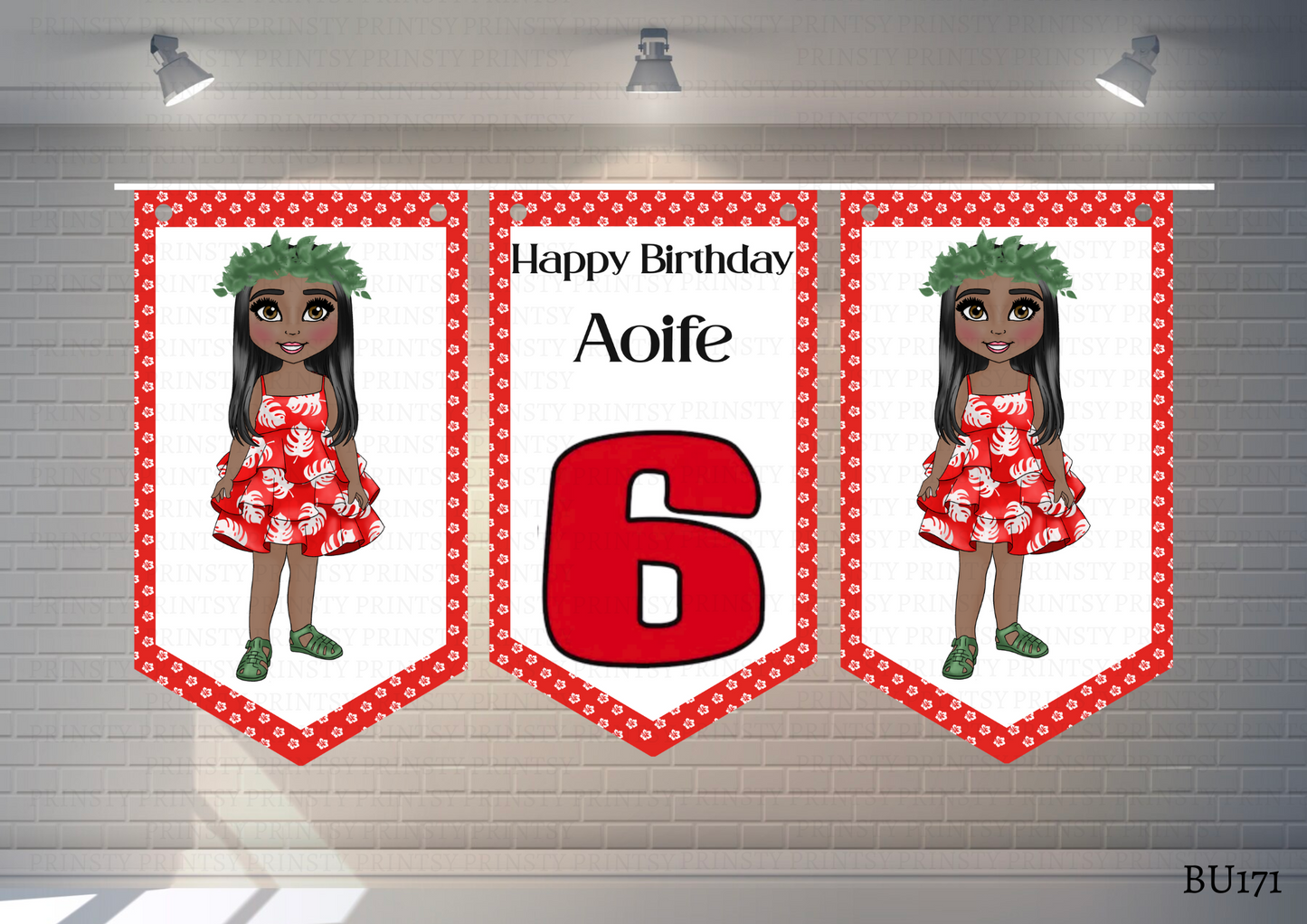 Red Hawaiian Dolly Bunting
