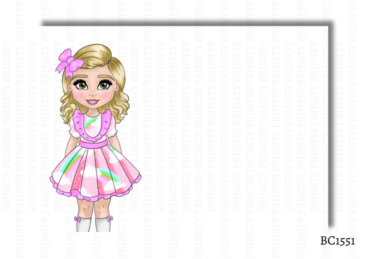 Rainbow Dolly Bow Card