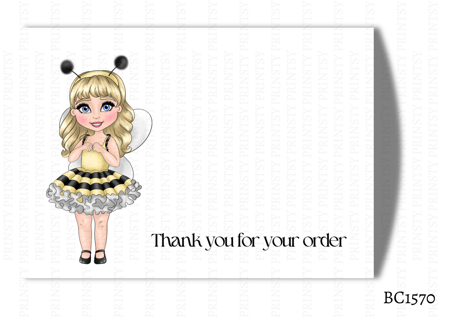 Little Honey Bee Dolly Bow Card