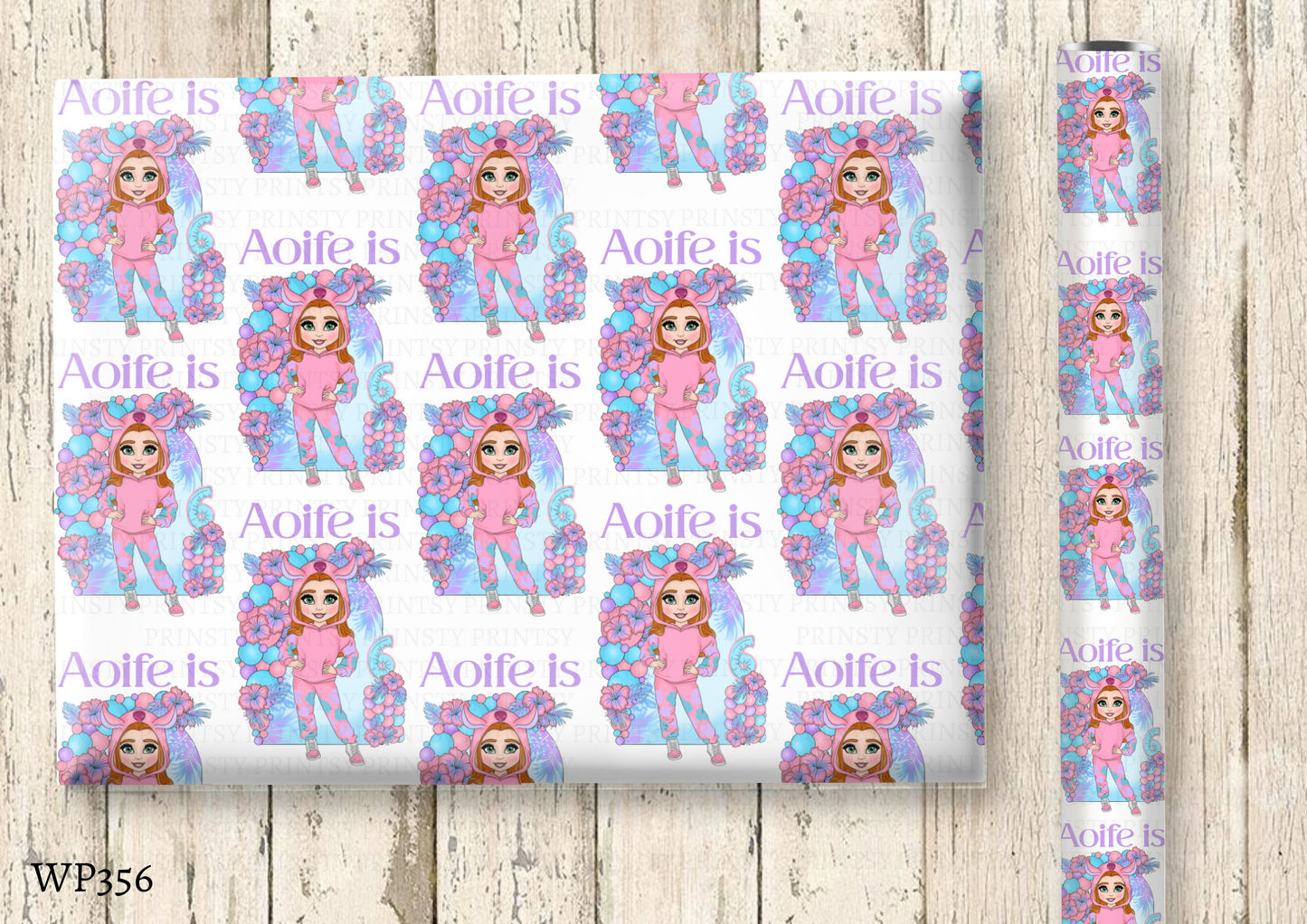 Pink Hawaiian Dolly Wrapping Paper