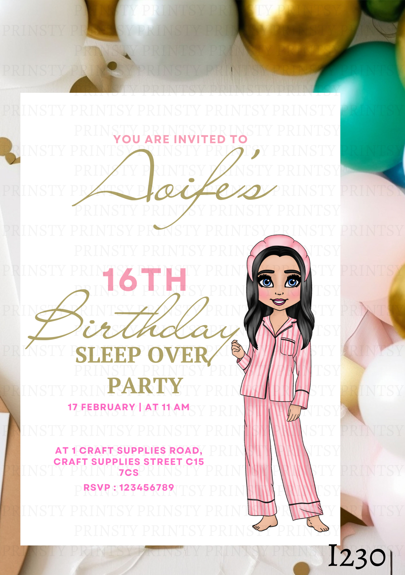 Make Up Dolly Invite