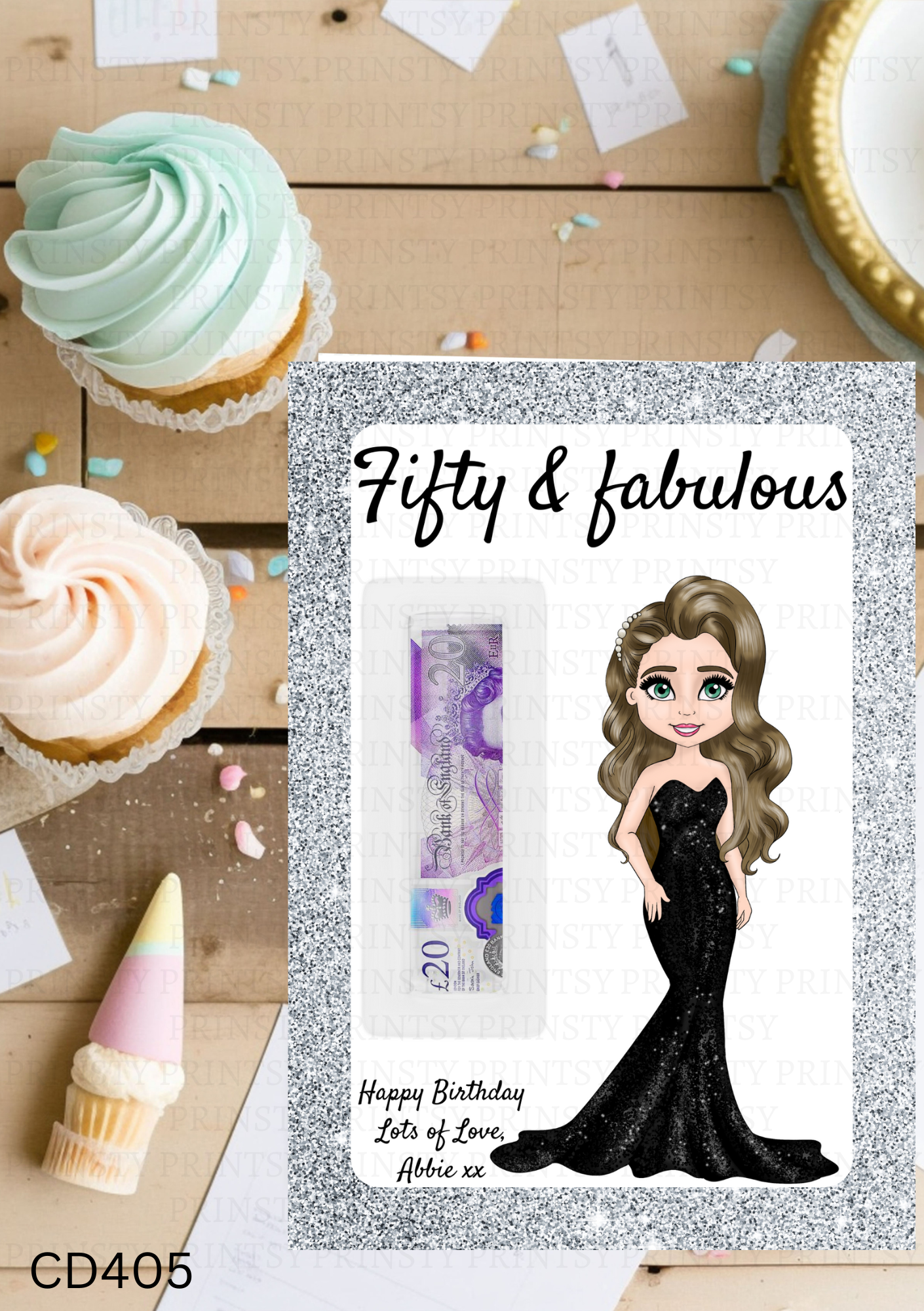 Elegant Dolly Money card