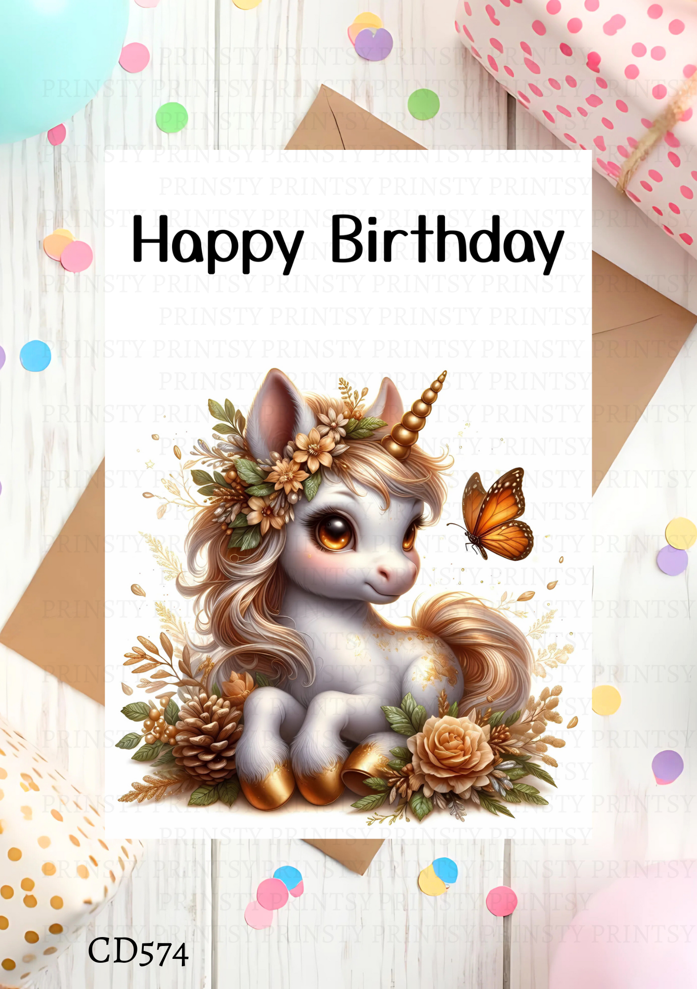 Autumn Unicorn Celebration Card