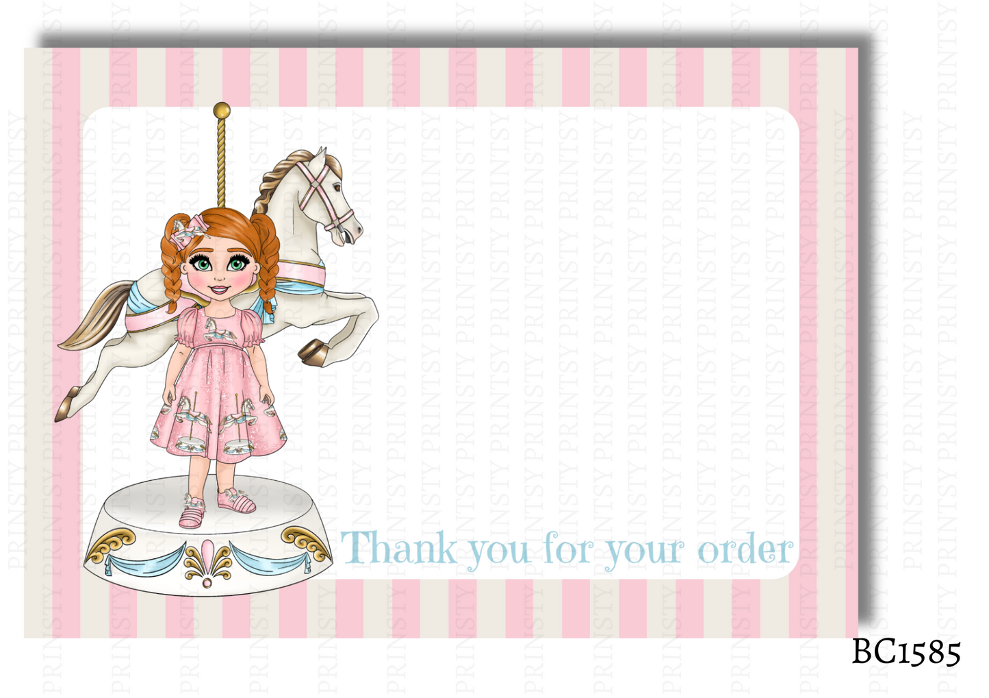 Carousel Dolly Bow Card