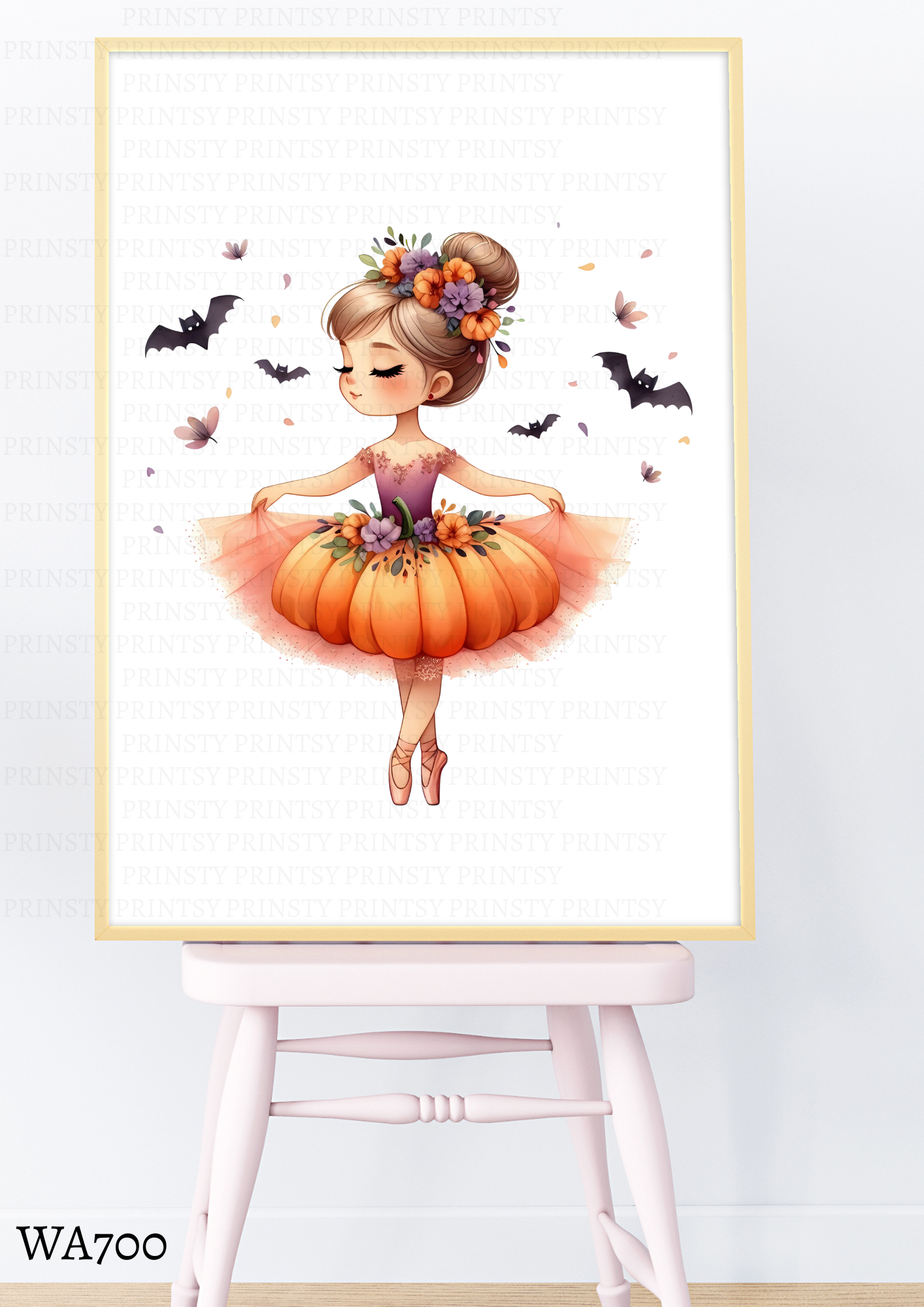 Cute Halloween Ballerina Wall Art