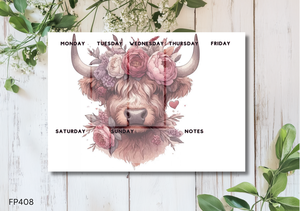 Highland Cow Weekly Planner