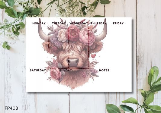 Highland Cow Weekly Planner