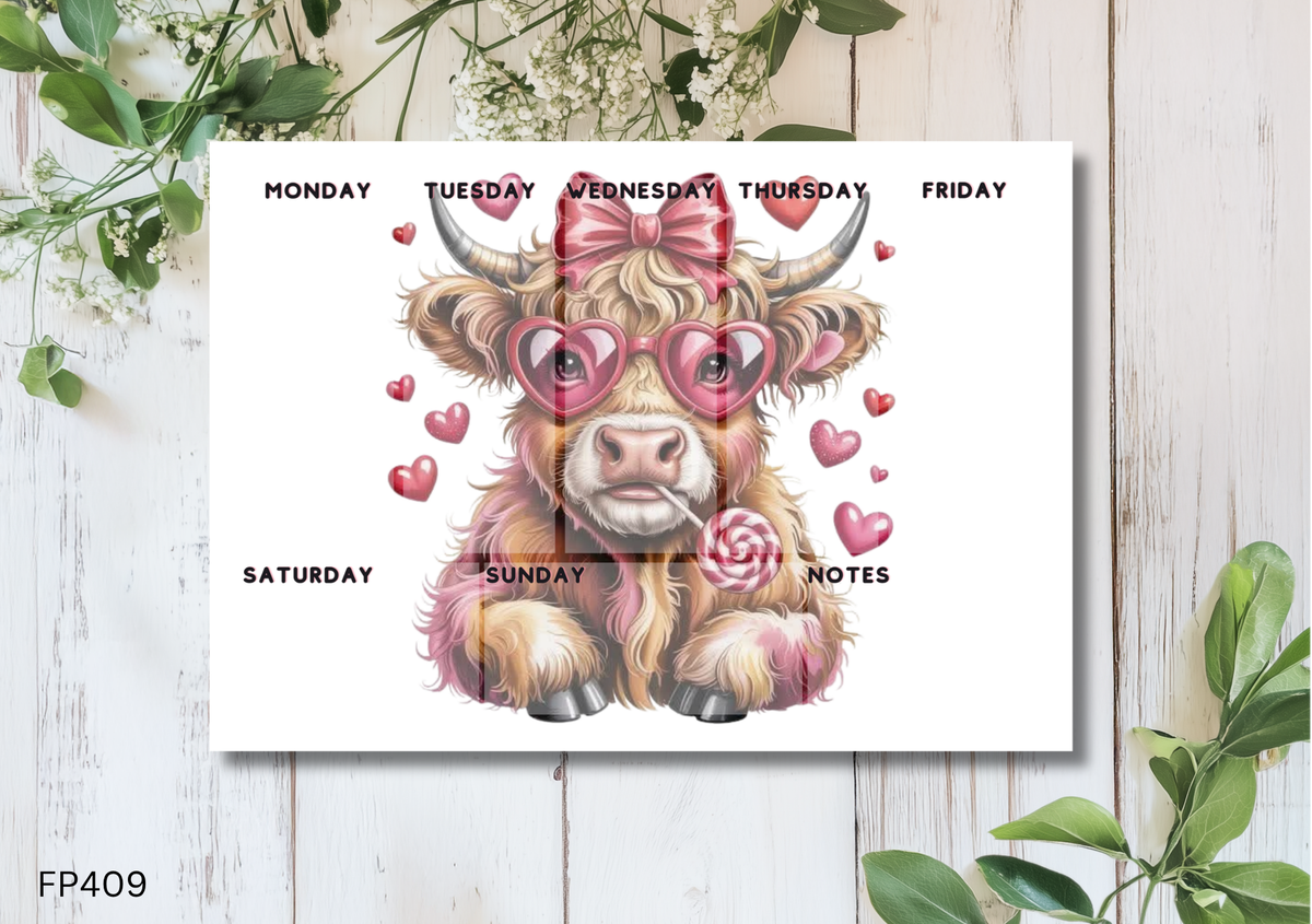 Highland Cow Weekly Planner