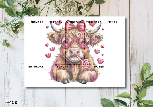 Highland Cow Weekly Planner