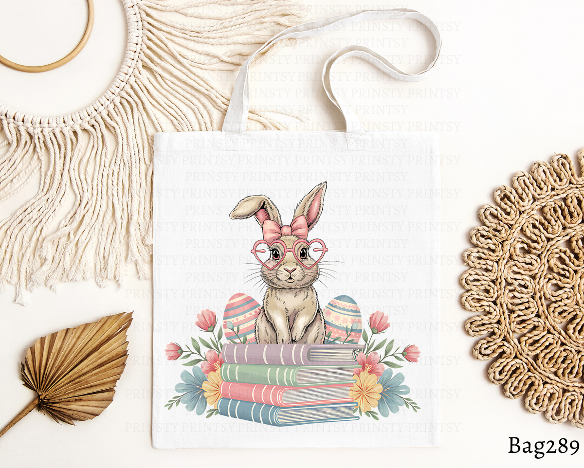 Bookish Easter Bunny Tote Bag