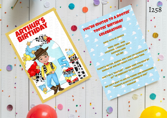 Toy Land Dude Invite