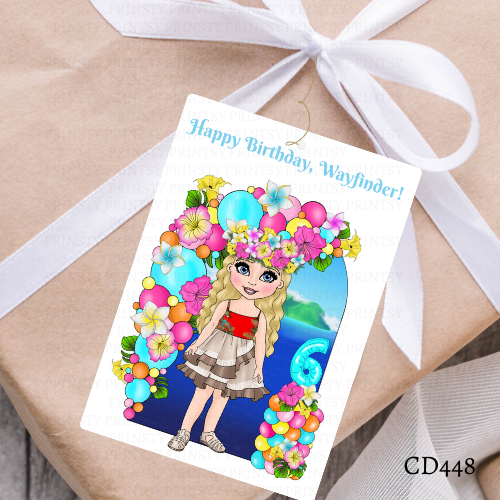 Polynesian Dolly Bunting Gift Label