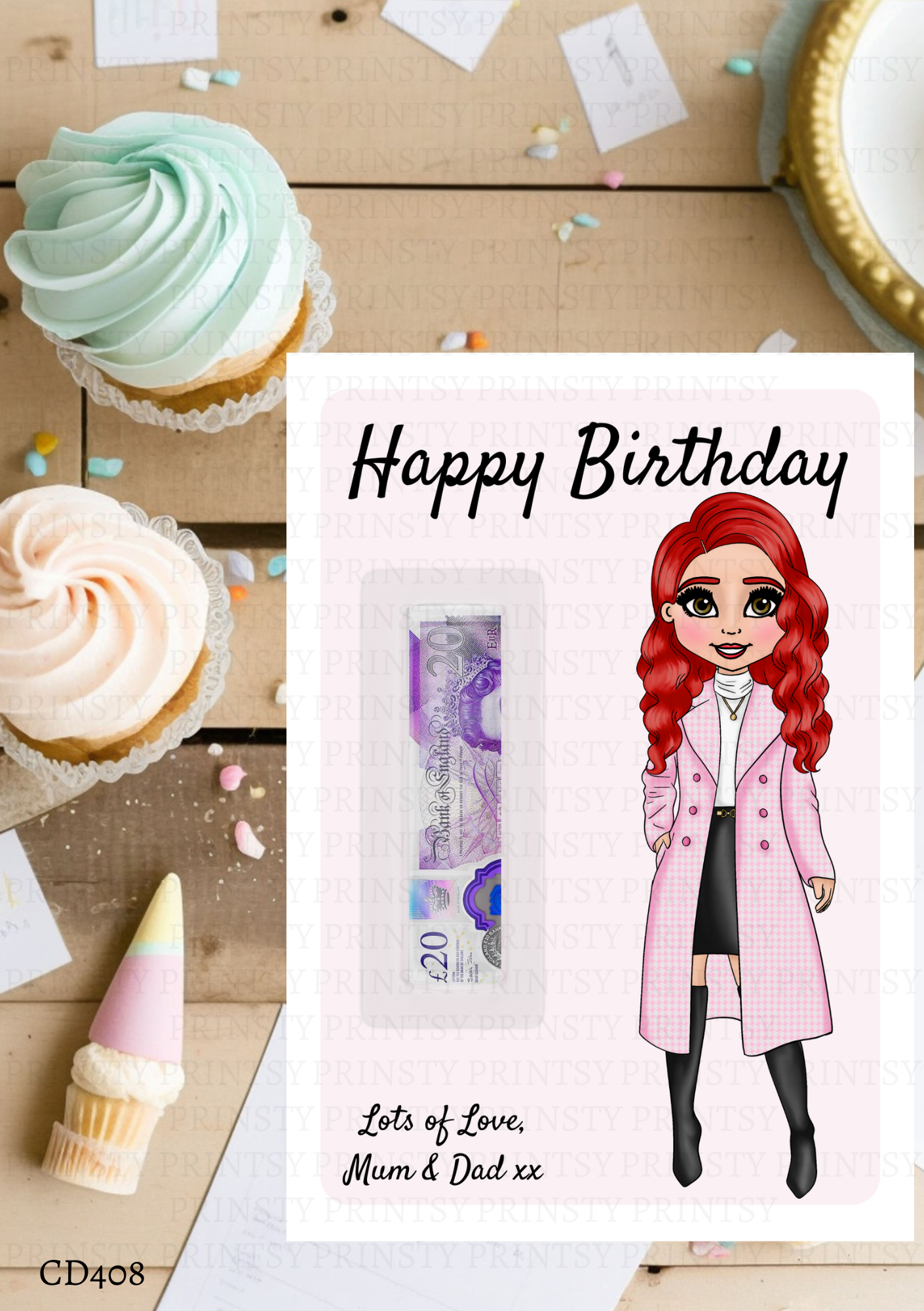 Elegant Dolly Money Card