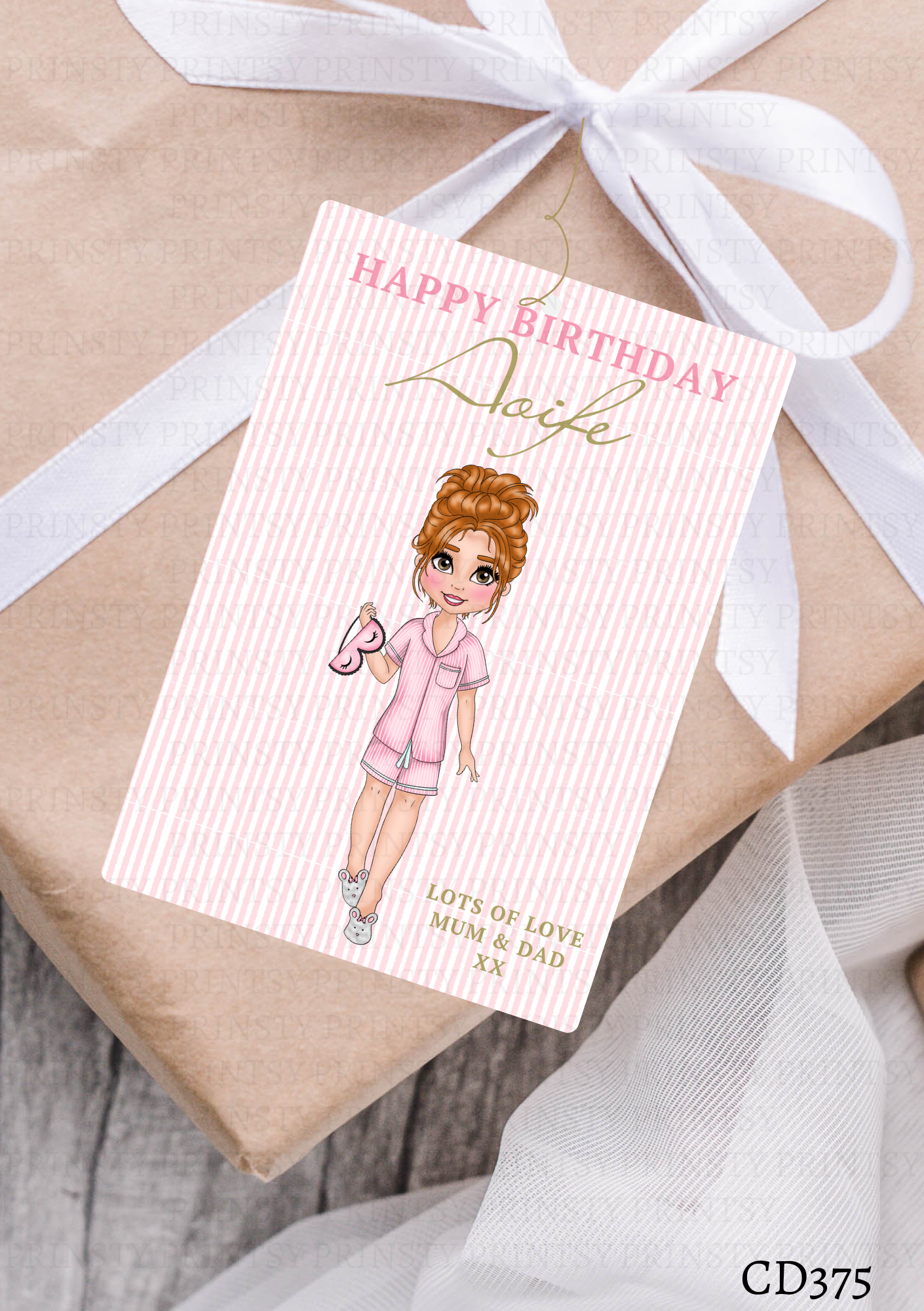 Sleep Over Dolly Gift Label