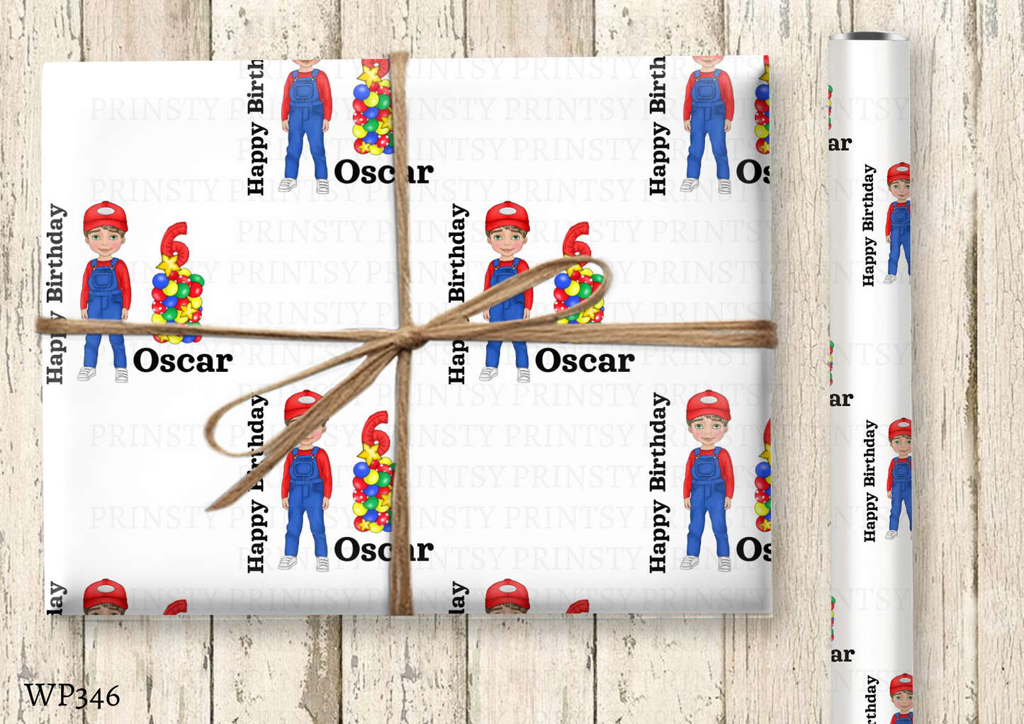 Green and Red Dungarees Dude Wrapping Paper