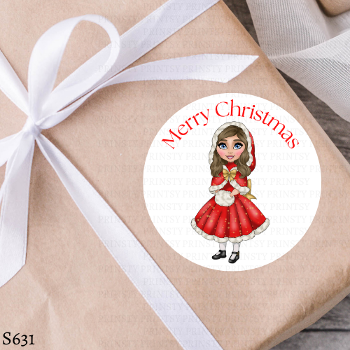 Christmas Dolly Gift Stickers